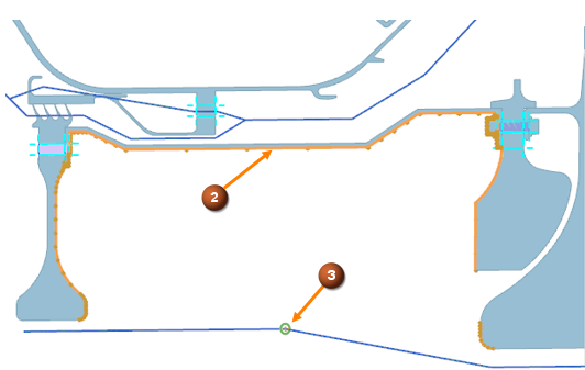 2D cross section of a high pressure turbine with a duct node coupled to the compressor's surface