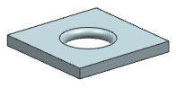 Thin plate with a single centered rounded edge orifice.